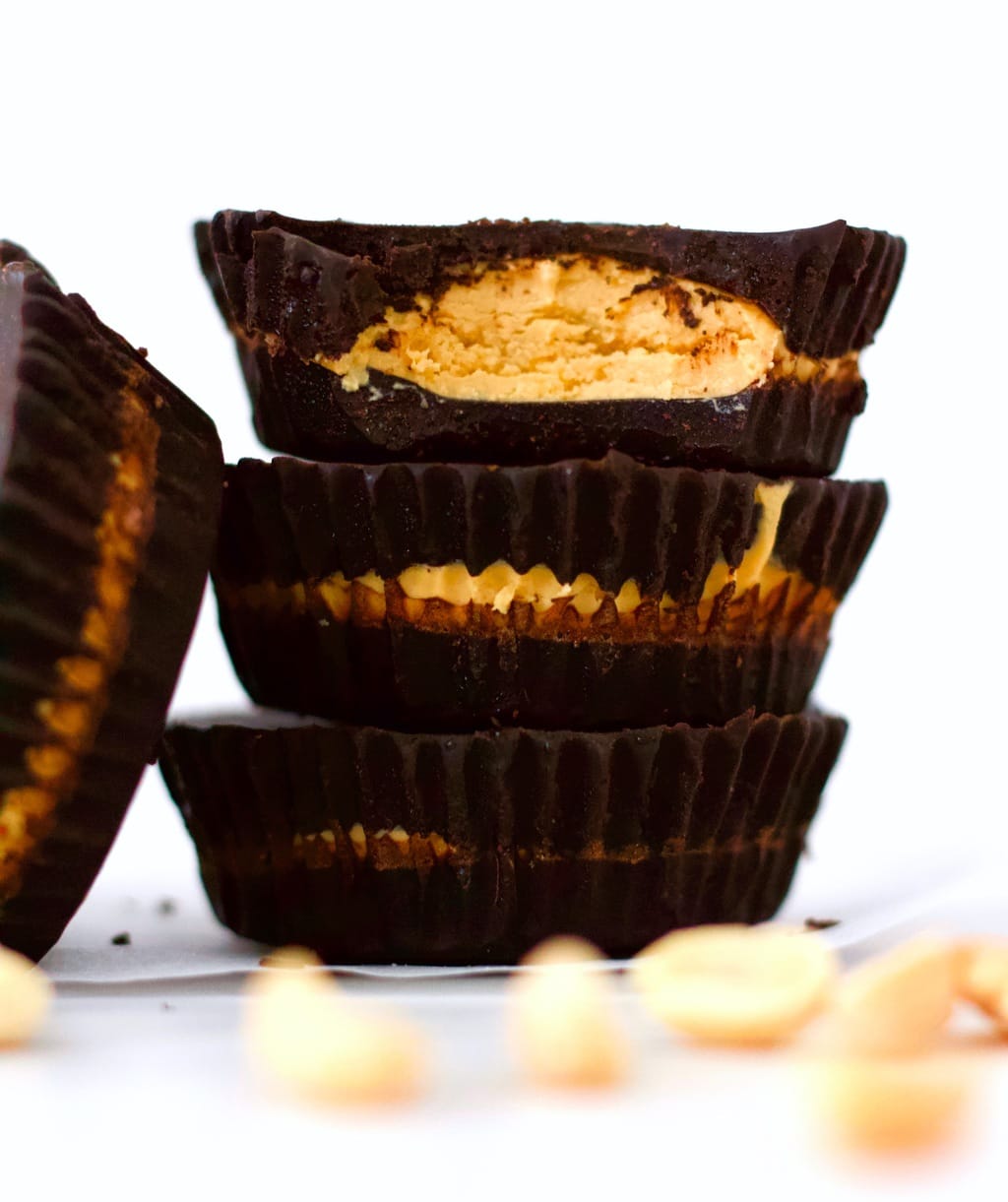 These Keto Vegan Reese's Peanut Butter cups are totally amazing! They taste JUST like the real thing! They're also gluten-free, sugar-free, low-carb & dairy-free.