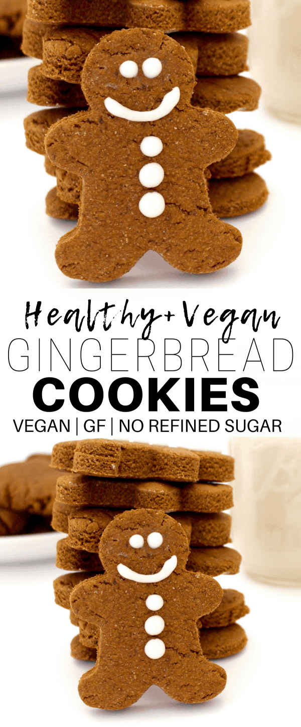 Vegan Gingerbread Cookies (No Refined Sugar + GlutenFree Option)