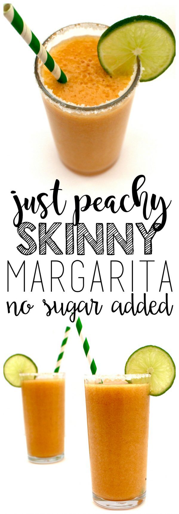 Skinny Peach Frozen Margarita (No Sugar Added + LowCalorie)