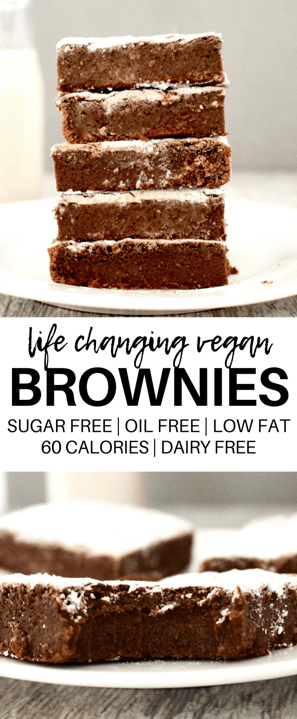Vegan Fudge Brownies (LowCalorie + GlutenFree + SugarFree)
