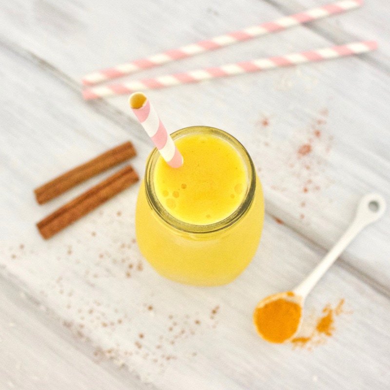 This Anti-Inflammatory Golden Milk Smoothie is amazing! It is jam-packed with goodness to heal you from the inside-out. Vegan, dairy-free, gluten-free, paleo, and contains no added sugar.