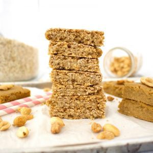 These AMAZING Vegan Peanut Butter Oatmeal Blondies are the perfect breakfast or snack! They are loaded with nutritious ingredients, but taste like an indulgent treat. They're also gluten-free, sugar-free, oil-free, low-fat, low-carb, dairy-free and low-calorie - only 75 calories each!