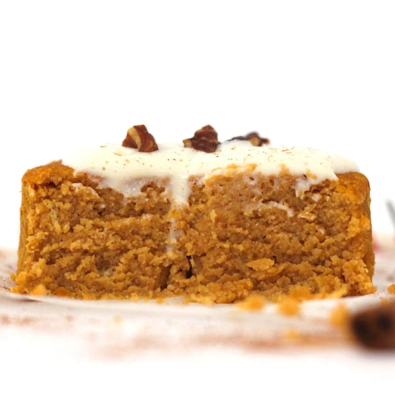 This Single Serving Pumpkin Spice Cake is AMAZING! Ready in 3 minutes and totally healthy. It's vegan, gluten-free, keto, low-carb, sugar-free, dairy-free, oil-free, and sugar-free, too!
