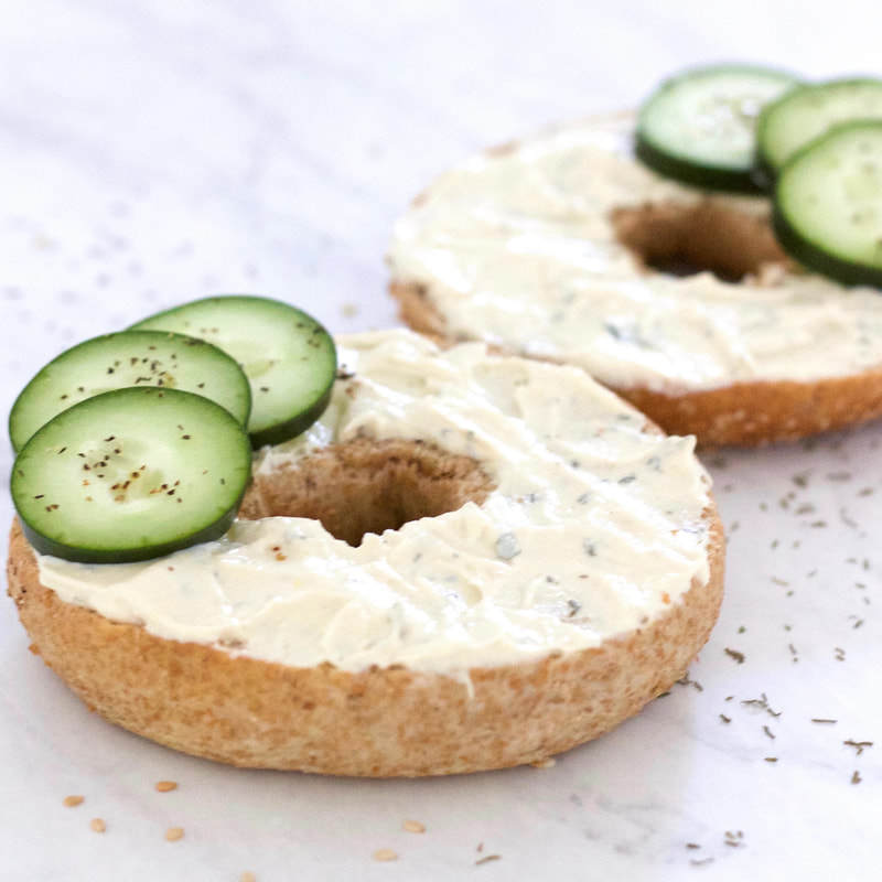 This Garlic & Herb Vegan Cream Cheese is amazing! Made with tofu & perfectly creamy and spreadable. It's also keto, gluten-free, nut-free, oil-free, low-fat, low-carb, low-calorie, and dairy-free.