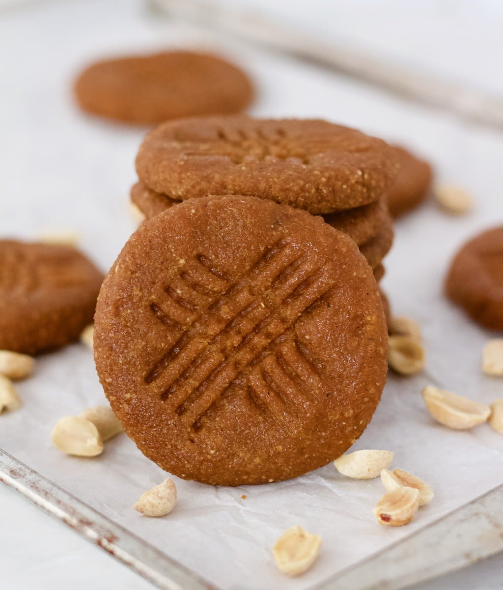 These soft & chewy Keto Vegan Peanut Butter Protein Cookies are the perfect, healthy dessert or snack! They're also  gluten-free, sugar-free, oil-free, low-fat, low-carb & low-calorie - only 30 calories each!