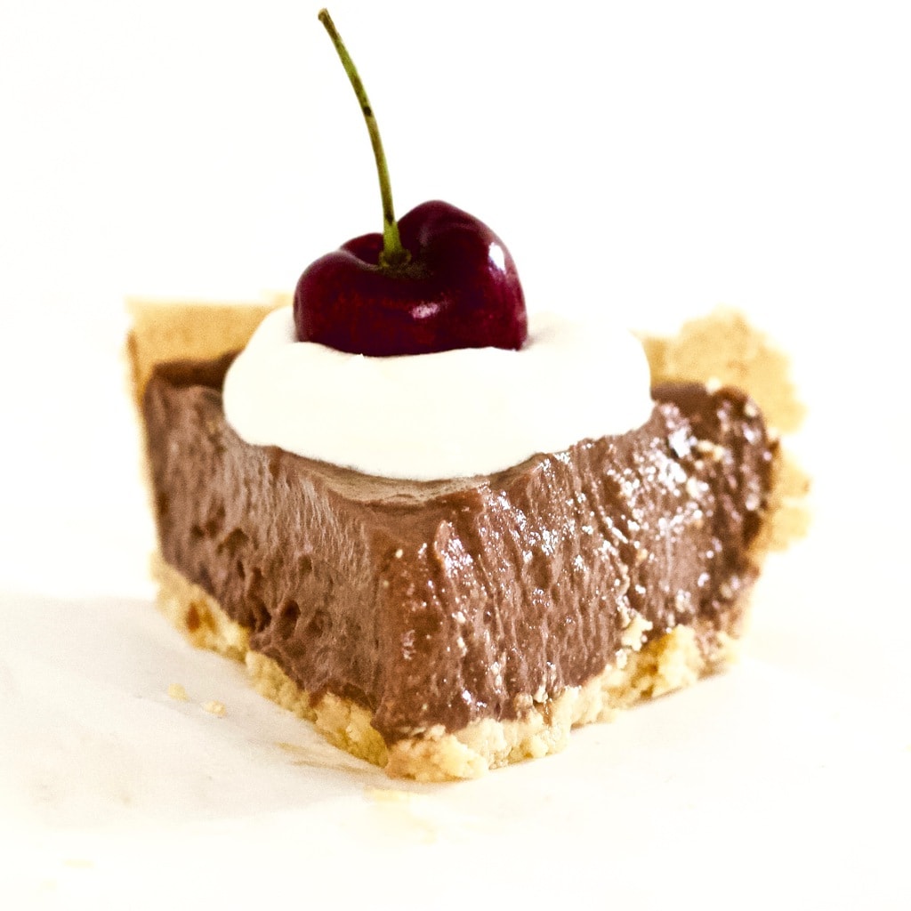 This Keto Vegan Chocolate Cream Pie is absolutely AMAZING! It's super easy to make and requires less than 10 minutes to throw together. Gluten-free, dairy-free, oil-free, and just pure chocolate deliciousness.